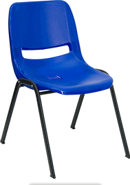 Blue Ergonomic Shell Stack Chair