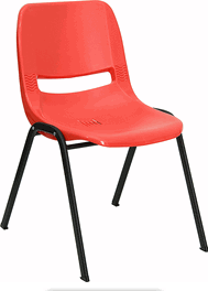 Red Ergonomic Shell Stack Chair